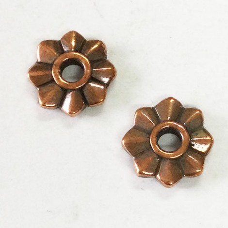 10.5mm TierraCast 8-Point Star Rivetables - Antique Copper - Pack of 2