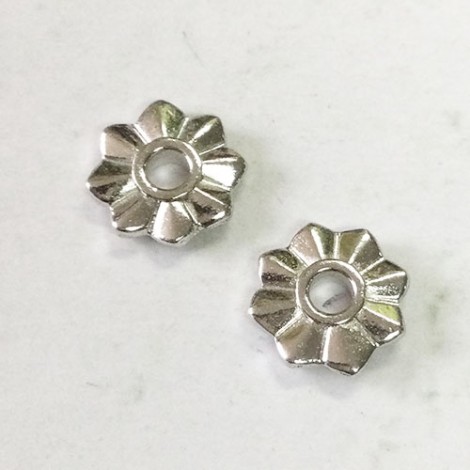 10.5mm TierraCast 8-Point Star Rivetables - Fine Silver Plated  - Pack of 2