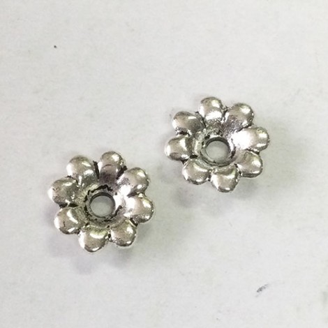 12mm TierraCast Rivetable Flower - .999 Fine Silver Plated - Pack of 2