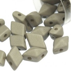 5x8mm Czech 2-Hole DiamonDuo Beads - Concrete Grey - 9gm