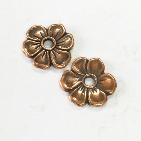 15mm TierraCast Apple Blossom Rivetables - Antique Copper - Pack of 2