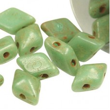 5x8mm Cz 2-Hole DiamonDuo Beads - Turquoise Picasso - 9gm