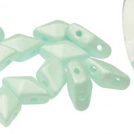 5x8mm Cz Diamonduo 2-Hole Beads - Aqua Glow in the Dark - 9gm