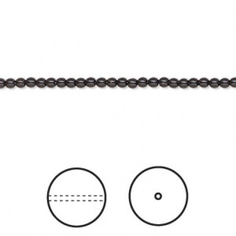 2mm Swarovski 5810 Crystal Pearls with .65mm hole - Mystic Black