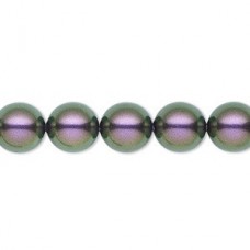 10mm Swarovski Crystal Round Pearl - Iridescent Purple