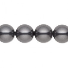 12mm Swarovski Crystal Pearls - Black - Pack of 2