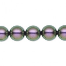 12mm Swarovski Crystal Pearl - Iridescent Purple - Pack of 2
