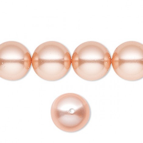 12mm Swarovski Crystal Pearls - Rose Peach - Pack of 2 12mm Swarovski Crystal Pearls - Rose Peach - Pack of 2