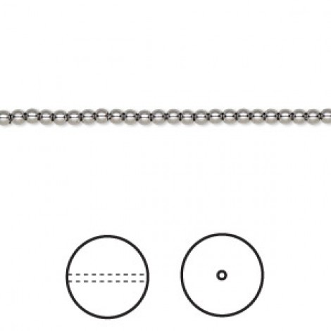 2mm Swarovski 5810 Crystal Pearls with .65mm hole - Dark Grey