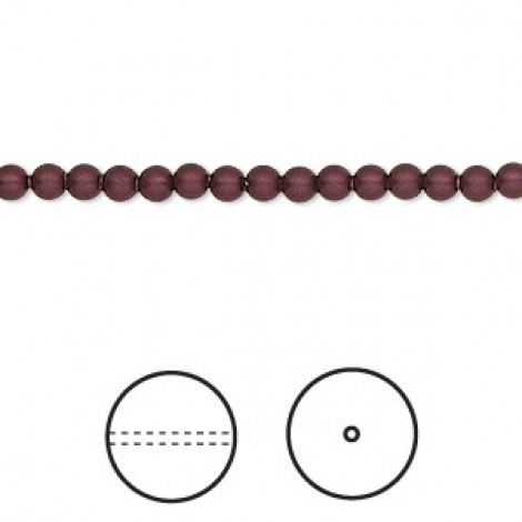 3mm Swarovski Crystal Pearls - Elderberry