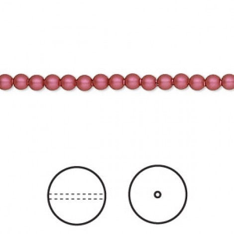 3mm Swarovski Crystal Pearls - Mulberry Pink