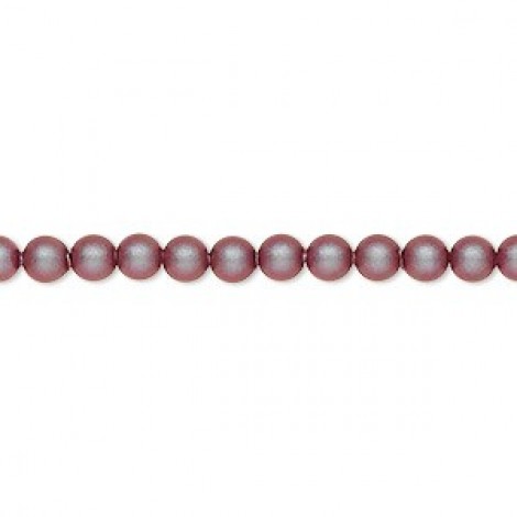 4mm Swarovski Crystal Pearls - Iridescent Red