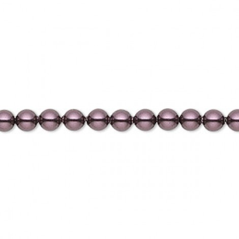 4mm Swarovski Crystal Pearls - Burgundy