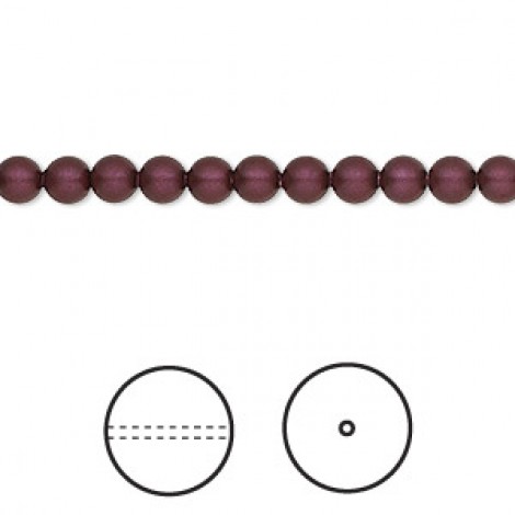 4mm Swarovski Crystal Pearls - Elderberry