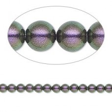 4mm Crystal Passions® Crystal Round Pearls - Iridescent Purple