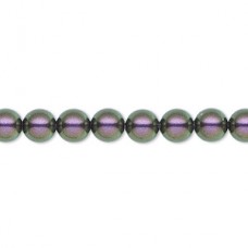 6mm Swarovski Crystal Round Pearl - Iridescent Purple