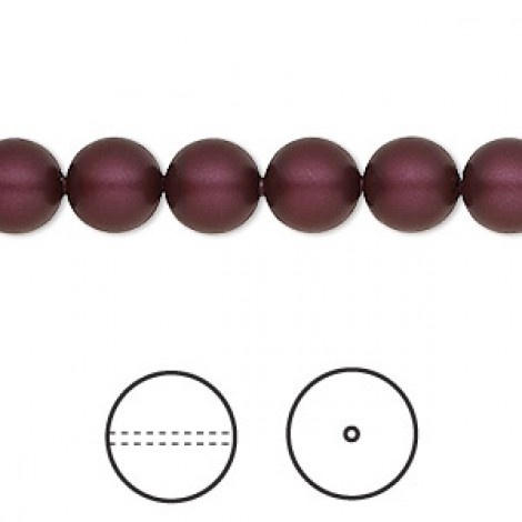 8mm Swarovski Crystal Pearls - Elderberry