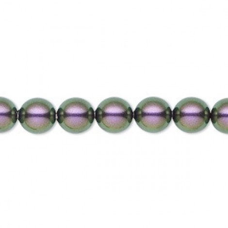 8mm Swarovski Crystal Pearls - Iridescent Purple