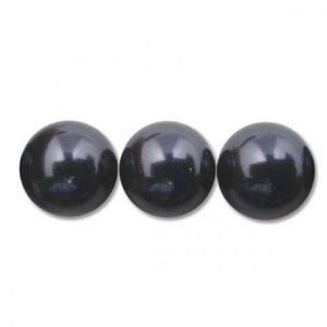 14mm Swarovski Crystal Large Hole Pearls - Dark Purple