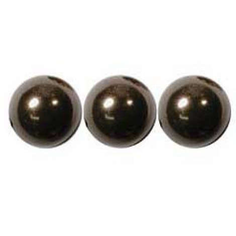 14mm Swarovski Crystal Large Hole Pearls - Deep Brown