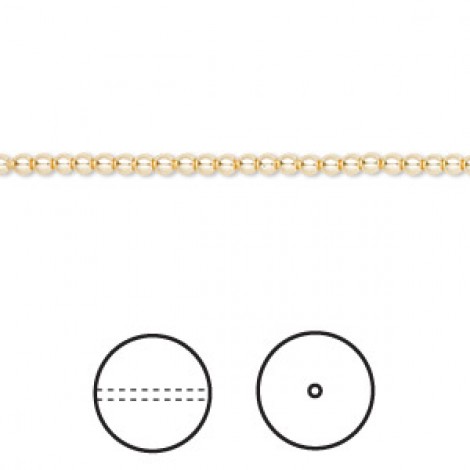 2mm Swarovski 5810 Crystal Pearls with .65mm hole - Gold