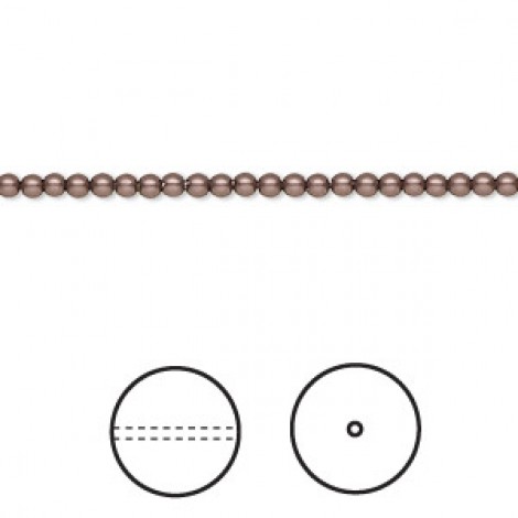 2mm Swarovski 5810 Crystal Pearls with .65mm hole - Velvet Brown - Pack of 50 2mm Swarovski 5810 Crystal Pearls with .65mm hole - Velvet Brown - Pack of 50