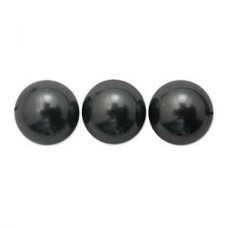 14mm Swarovski Crystal Large Hole Pearls - Black - Each (1 left)