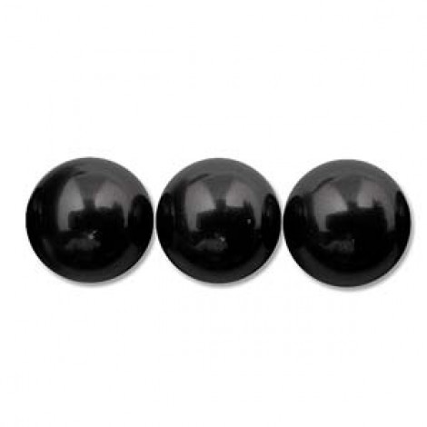 14mm Swarovski Crystal Large Hole Pearls - Mystic Black