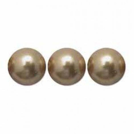 10mm Swarovski Large Hole Pearls - Bright Gold