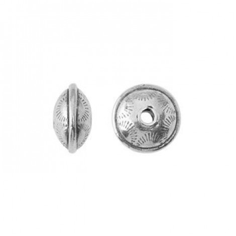 10x6mm TierraCast Western Bead - Antique Silver - Each