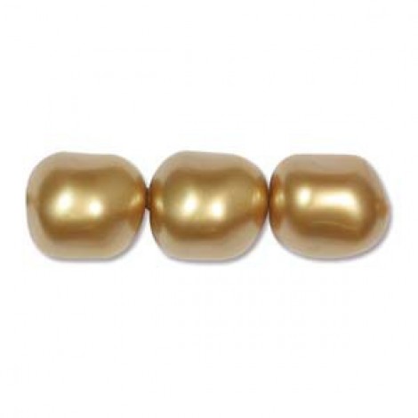10mm Swarovski Crystal Baroque Pearls - Vintage Gold