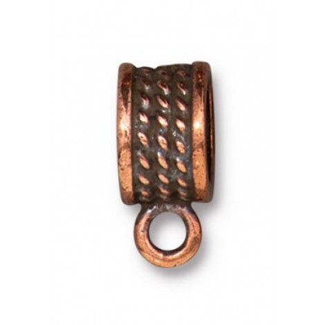 8mm TierraCast Rope Bail with Loop - Antique Copper Plated - Pack of 2