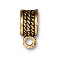 8mm TierraCast Rope Bail with Loop - Antique 22K Gold Plated