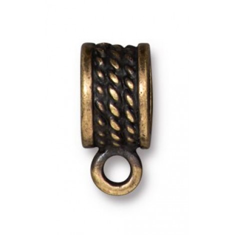 8mm TierraCast Rope Bail with Loop - Brass Oxide Plated - Pack of 2
