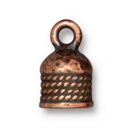 5mm ID TierraCast Rope Cord Ends - Antique Copper Plated - Pack of 2