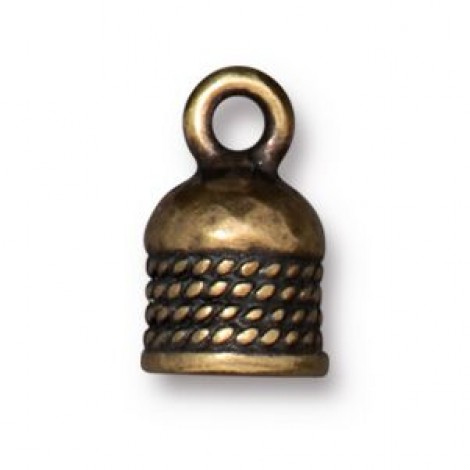 5mm ID TierraCast Rope Cord End - Brass Oxide - Pack of 2