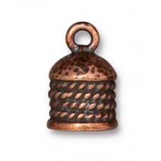 8mm ID TierraCast Rope Cord End - Antique Copper Plated - Each