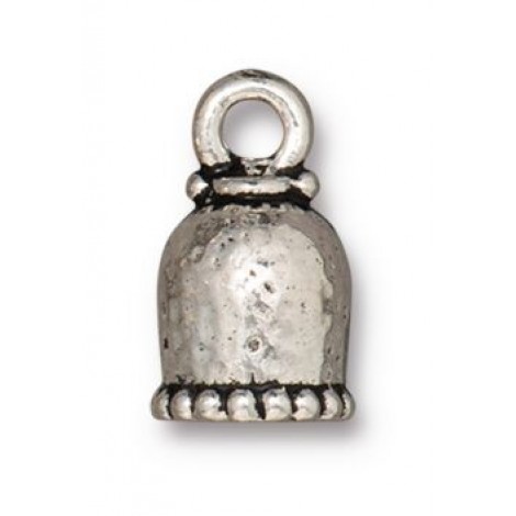 6mm ID TierraCast Palace Cord Crimp Ends - Antique Fine Silver Plated - Pack of 2 6mm ID TierraCast Palace Cord Crimp Ends - Antique Fine Silver Plated - Pack of 2
