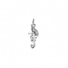 13x7mm Sterling Silver Seahorse Charm with Jumpring - Each