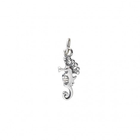 13x7mm Sterling Silver Seahorse Charm with Jumpring - Each