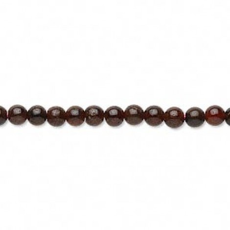 4mm Garnet Round Gemstone Beads - strand