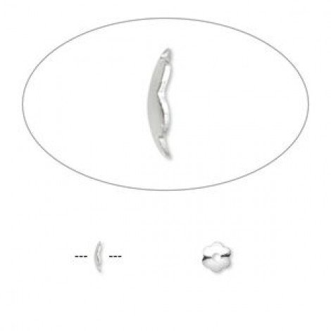 4mm Silver Plated Scalloped Beadcaps - Pack of 100