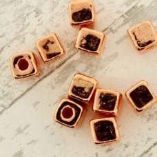 5.5mm Copper Plated Greek Ceramic Little Square Beads