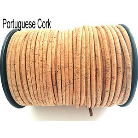 5mm Natural Vegan Portuguese Round Cork Cord