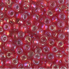6/0 Miyuki Seed Beads - Silver Lined Flame Red AB - 12.5gm