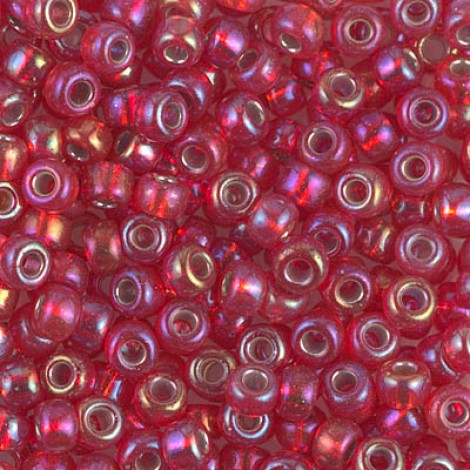 6/0 Miyuki Seed Beads - Silver Lined Flame Red AB - 12.5gm