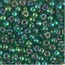 6/0 Miyuki Seed Beads - Silverlined Green AB - 20gm