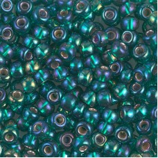 6/0 Miyuki Seed Beads - Silver Lined Emerald AB - 20gm
