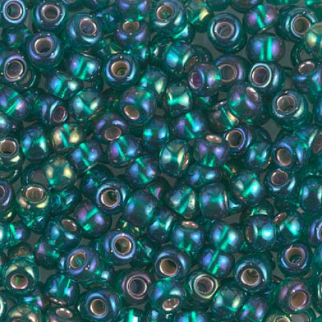 6/0 Miyuki Seed Beads - Silver Lined Emerald AB - 20gm