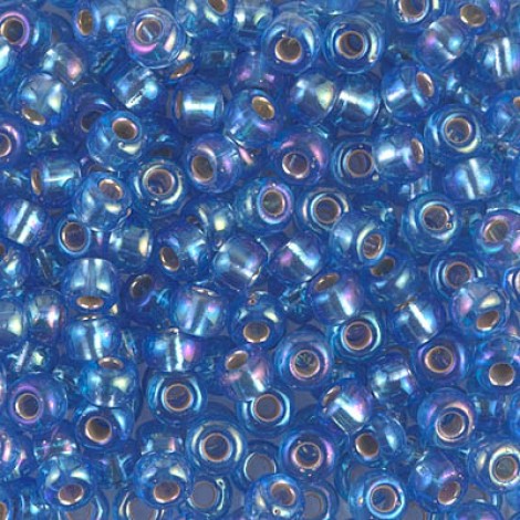 6/0 Miyuki Seed Beads - Silver Lined Sapphire AB - 12.5gm